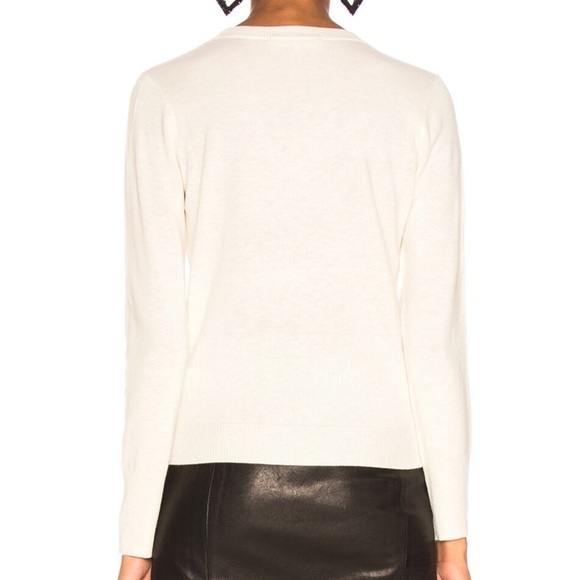 Frame cursive sweater in cream and black - Picture 3 of 7